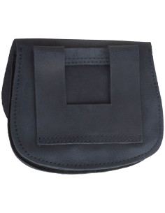 Marsupio medieval in pelle modello Hrothgar, colore nero 2