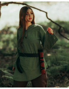 Camicia medievale in lino modello Galatea, colore verde