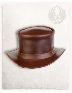 Cappello medievale a cilindro in pelle modello Paddy,...