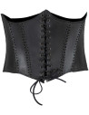 Corpetto medievale in cuoio modello Dunja, colore nero