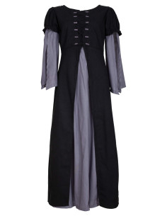 Vestito medievale in cotone modello Loreley, colore nero
