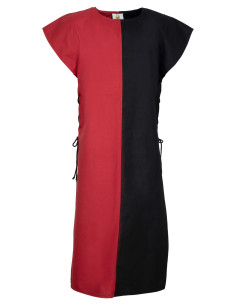 Tabardo medievale modello Gilbert, colore rosso-nero