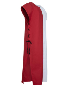 Tabardo medievale modello Gilbert, colore rosso-bianco 2