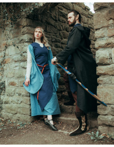 Cappotto medievale in cotone modello Faelyn, colore nero 2