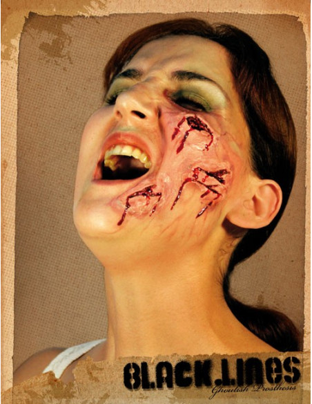 trucco viso bruciato e tagliato