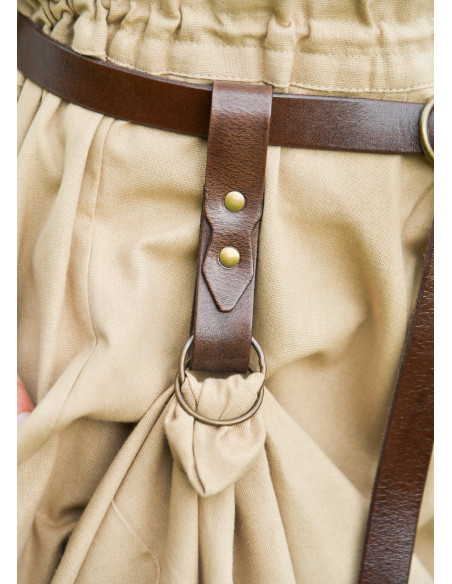 Gonna medievale in pelle marrone