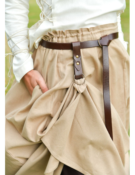 Gonna medievale in pelle marrone