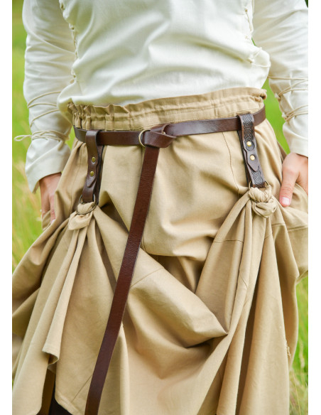 Gonna medievale in pelle marrone