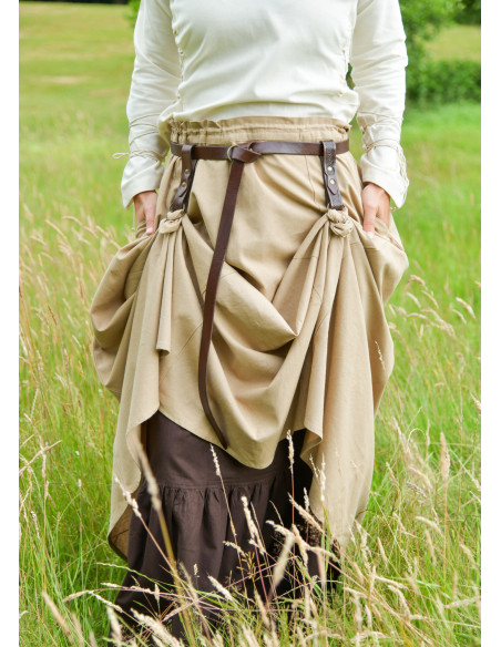 Gonna medievale in pelle marrone