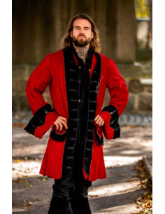 Giacca da pirata Rosso-Nero