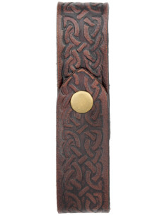 Tahalí medieval in cuoio per brocche, colore marrone