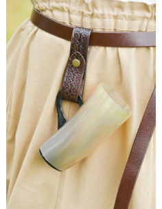 Tahalí medieval in cuoio per brocche, colore marrone 2