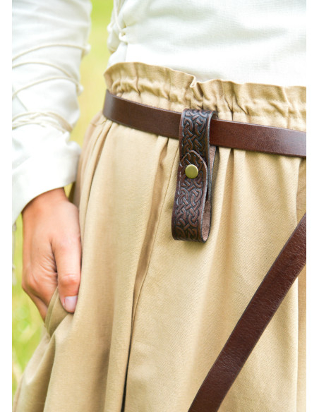 Tahalí medieval in cuoio per brocche,...