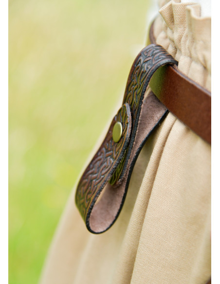 Tahalí medieval in cuoio per brocche,...