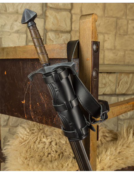 Tahalí medieval in cuoio per spade...