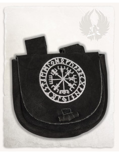 Borsa marsupio vichinga in pelle modello Ingmar, colore nero
