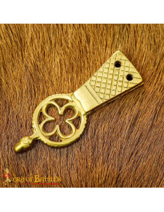 Set di 5 punte in ottone per cintura, design trifoglio 2