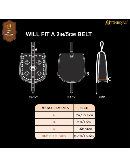 Borsa vichinga in pelle per cintura,...