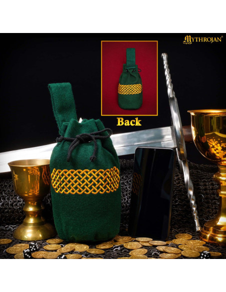 Borsa medievale in lana ricamata per...