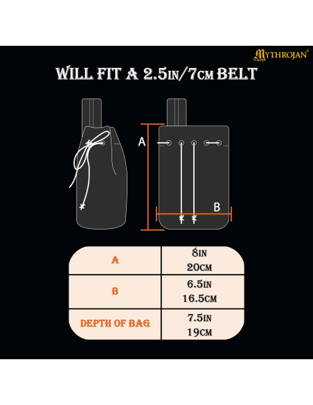 Borsa medievale in lana ricamata per...