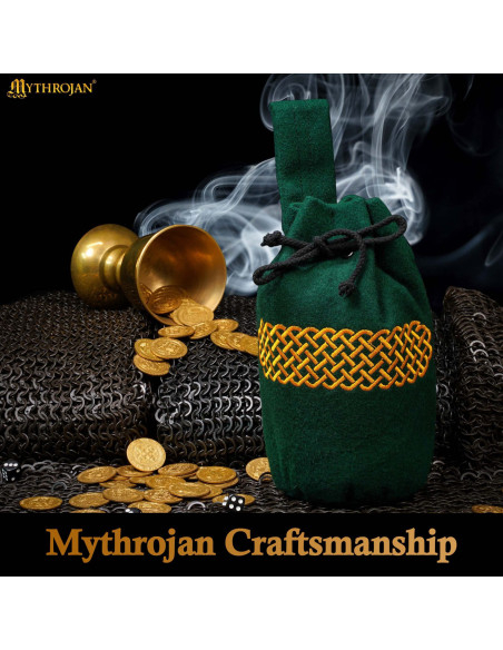 Borsa medievale in lana ricamata per...