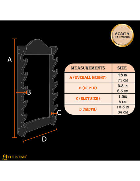Supporto a muro in legno per...