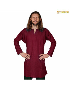 Tunika vichinga in lino modello Erik, colore bordeaux