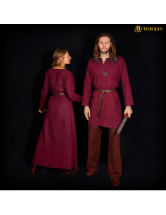 Tunika vichinga in lino modello Erik, colore bordeaux 2