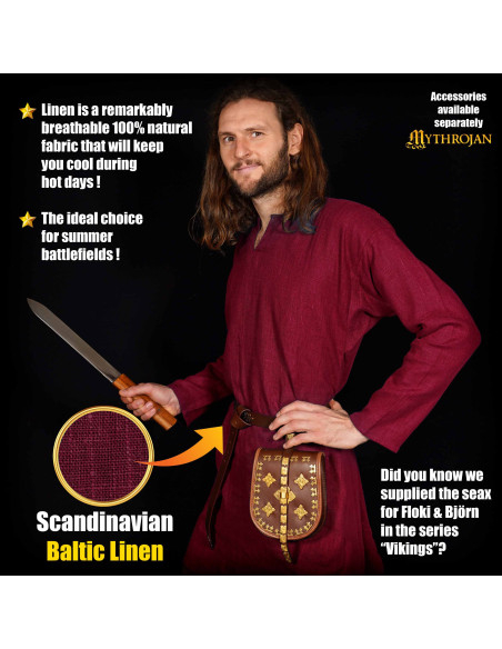 Tunika vichinga in lino modello Erik,...