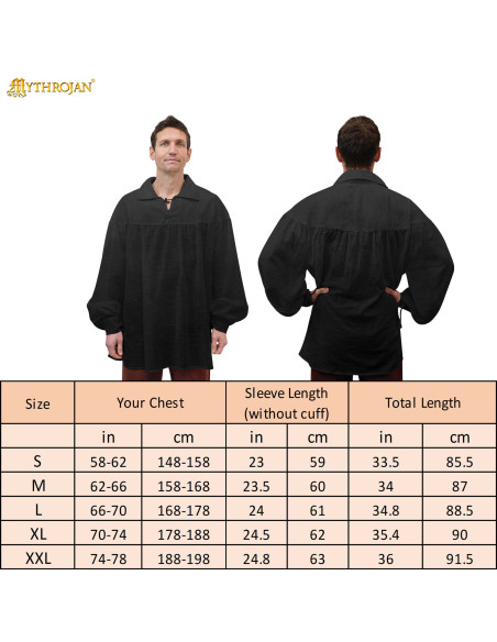 Camicia medievale in cotone modello...