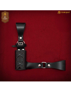 Piccolo portacintura in pelle nera regolabile, per mano... 2