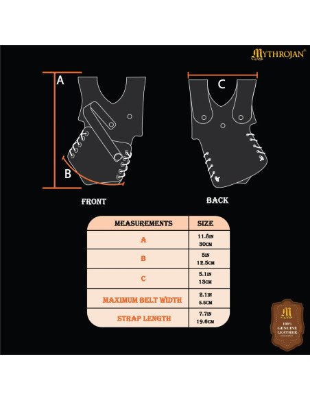 Tahalí medieval in cuoio nero modello...