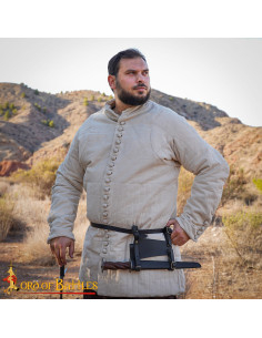 Tahalí medieval regolabile in pelle, orizzontale