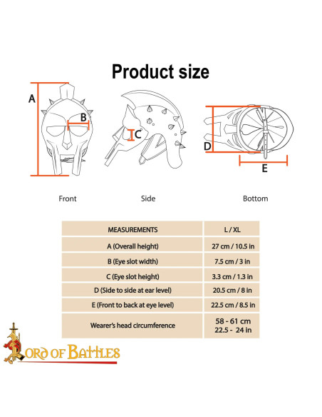 el casco romano de Gladiator Maximus...