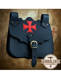 Borsa medievale in pelle modello Croce, colore nero