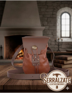 Borsa medievale guerriera celtica con cintura - Marrone