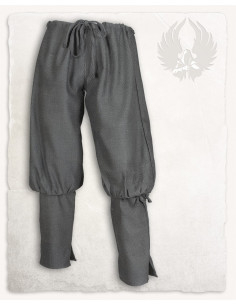 Pantaloni medievali modello Ketill grigi, motivo spiga