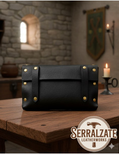 Borsa medievale albero della vita con doppia chiusura - nero 2
