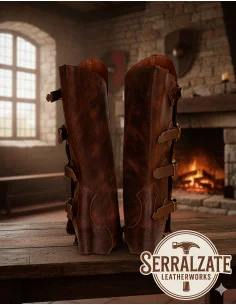 Polainas medievali Sir William con 4 fibbie - Marroni 2