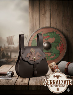 Borsa vichinga in pelle modello Gunnhild, marrone