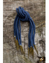 Set di 6 cordini con puntali, colore blu