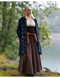 Cappotto medievale pirata modello Capitano Chad, colore blu 2