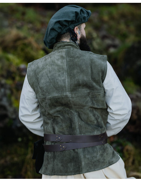 Gilet medievale in pelle scamosciata...
