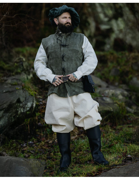 Gilet medievale in pelle scamosciata...