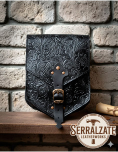 Borsa medievale per cintura sbalzata Robert, colore nero