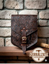 Borsa medievale per cintura sbalzata Robert, colore marrone scuro