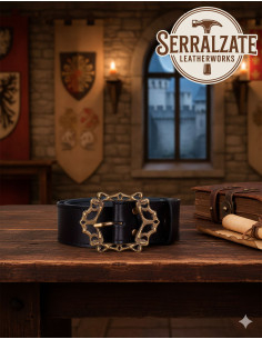 Cintura medievale Godfrey in pelle - Nera