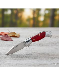 Coltello Albainox mini con rivetta in acciaio, colore rosso