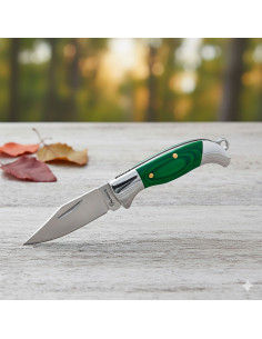 Coltello Albainox mini con rivetta in acciaio, colore verde