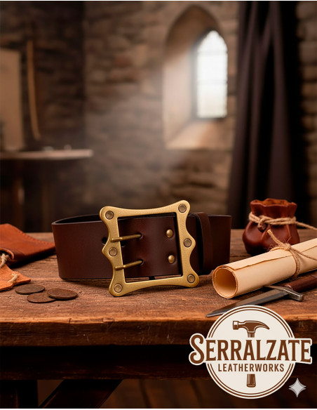 Cintura medievale larga Ivo - Marrone...